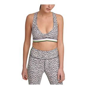 DKNY Womens Activewear Sport Printed Low-Impact Sports Bra Large